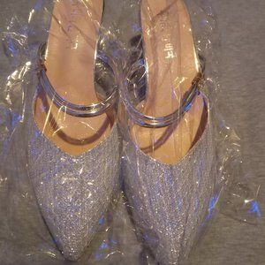 Silver wedding shoes